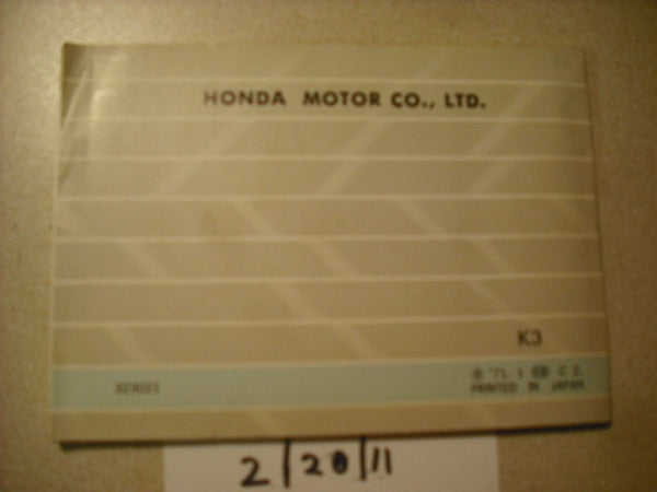 Honda CD175K3 Owners Manual sku 1877