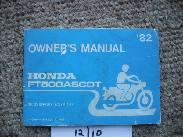 Honda FT500 Ascot 1982 Manual