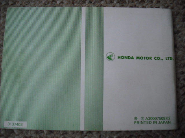 Honda CB550 1976 Owners Manual and Warranty Book