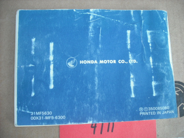 Honda VT500C 1986 Owners Manual