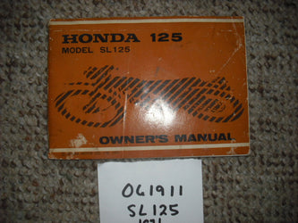 Honda SL125K0  1971  Owners Manual sku1935