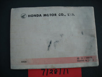 Honda Super 90 Owners Manual Non US Manual sku 1954