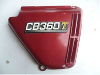 Honda CB360T Right Red Sidecover with badge 4478