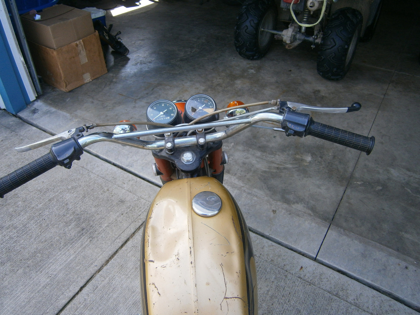 Sold Honda CL175 1971 Handlebar complete with switches and grips 4419