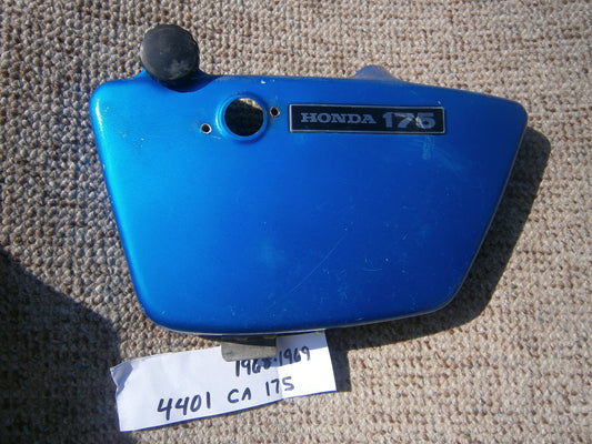 Honda CA175 CD175 sidecover left blue 1968-1969 sku 4401