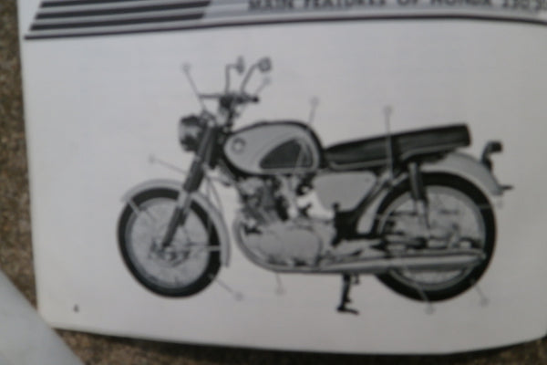 Sold by Invoice 9/26/16 Honda CB72 CB77 250 305 Superhawk Owners manual 1966  4331