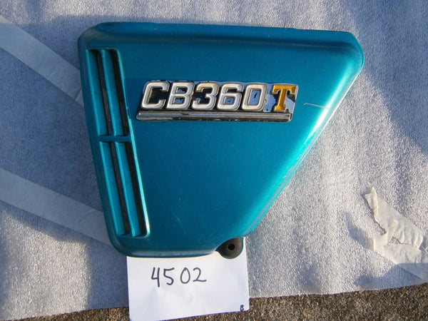 Honda CB360T left Candy Rivera Blue Sidecover 4502