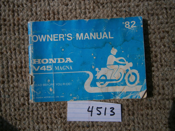 Honda V45 750cc Magna 1982 Owners Manual 4513