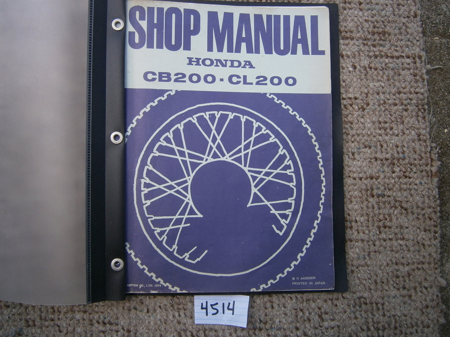 Honda CB200 Honda CL200 Factory Shop Manual 4514