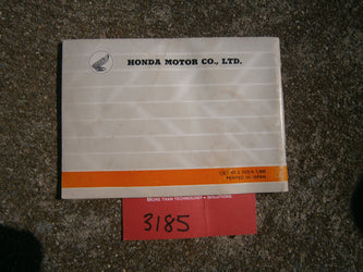 Honda CL125 1967 Owners Manual 3185