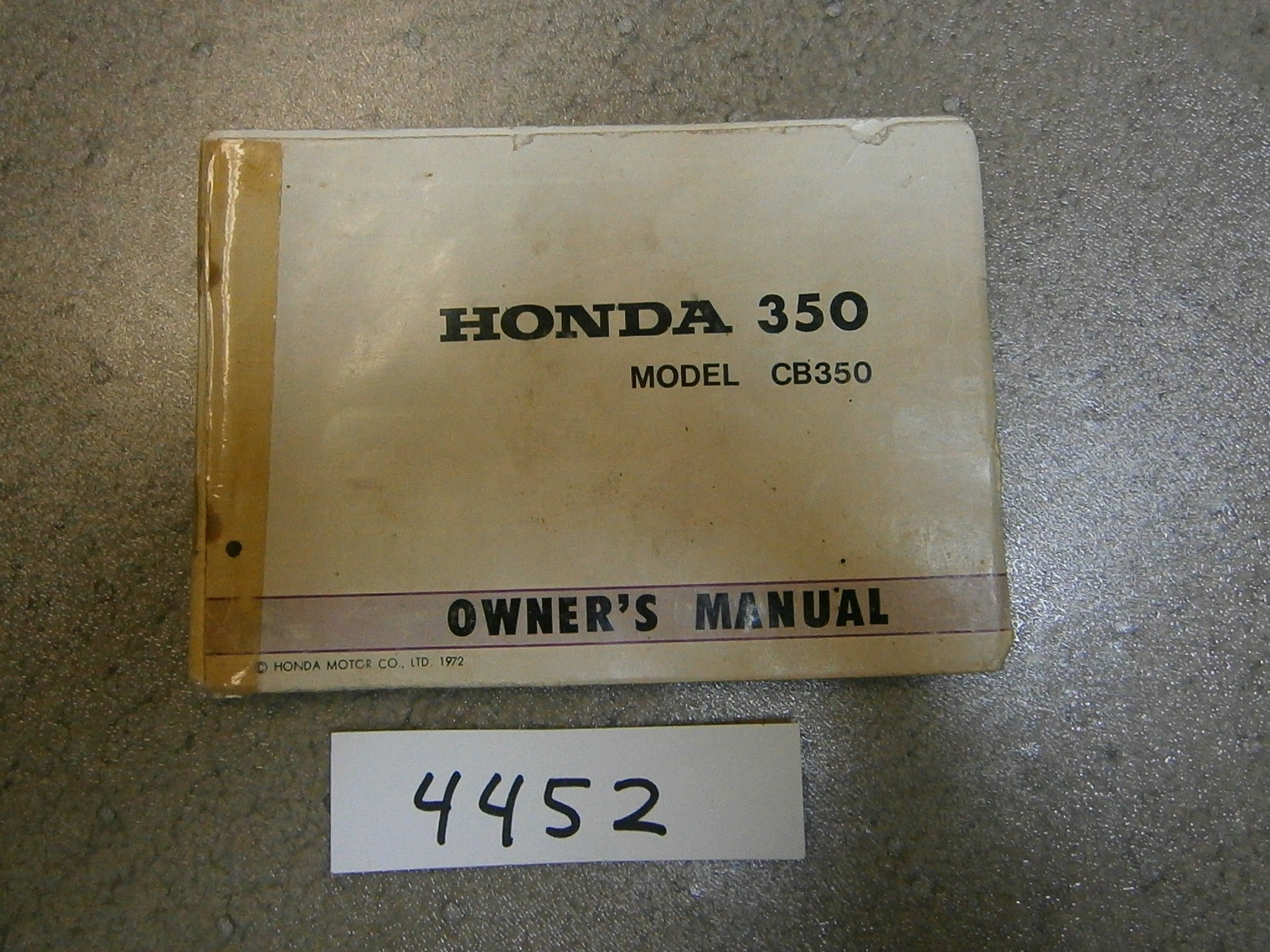 Honda CB350 K4 Owners Manual 4452 ClassicJapaneseMotorcycles