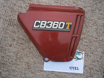 Honda CB360T right red sidecover 4482