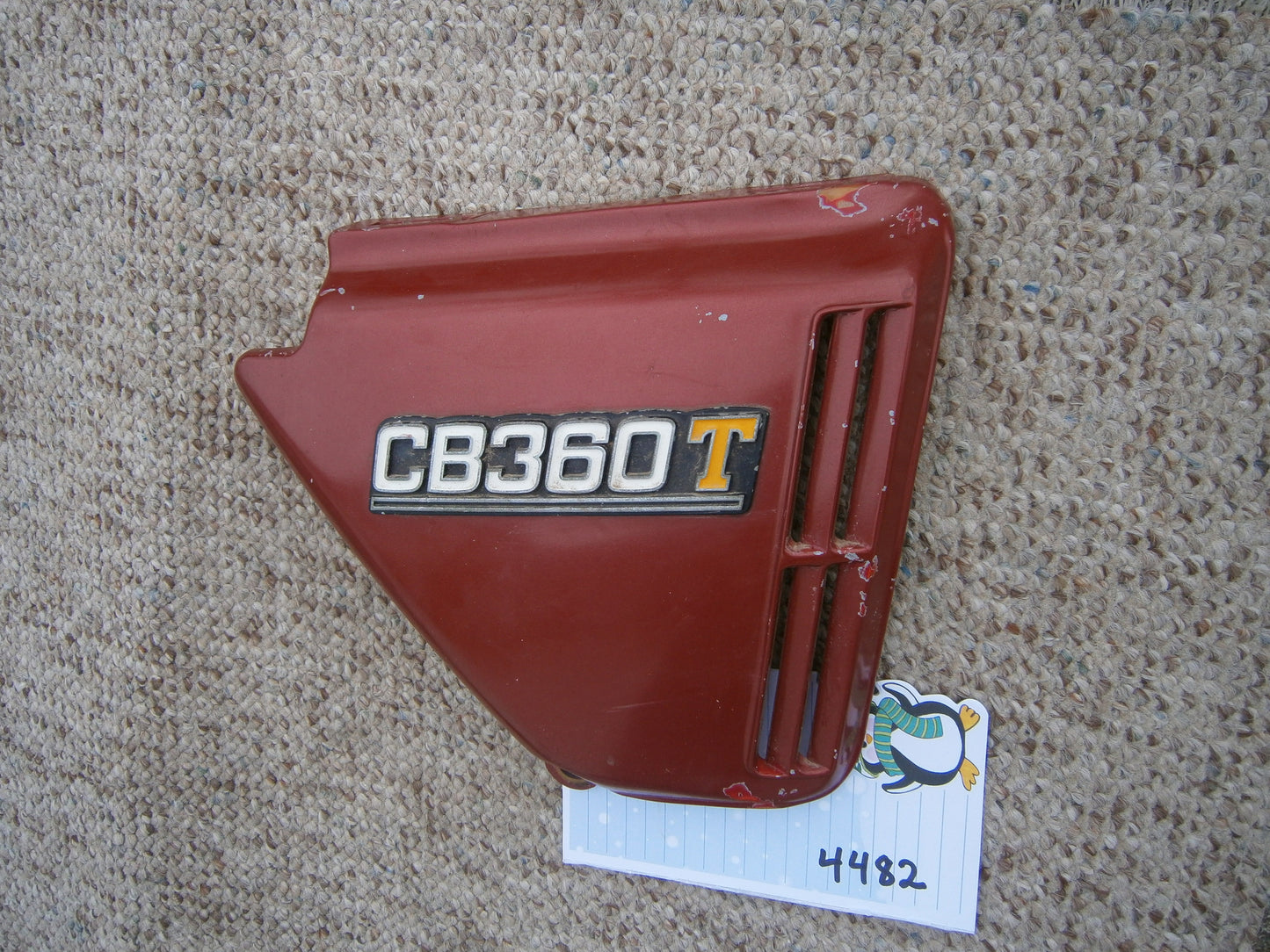 Honda CB360T right red sidecover 4482