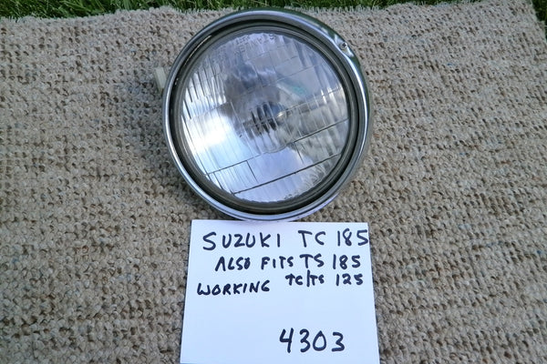 Suzuki TC185 Working Headight and Chrome Ring 4303