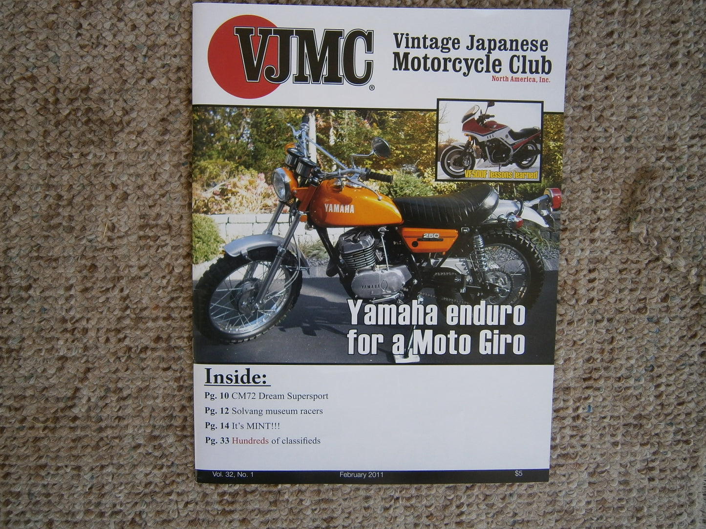 Yamaha DT2 Magazine Feature on cover of VJMC Magazine February 2010  sku 4610